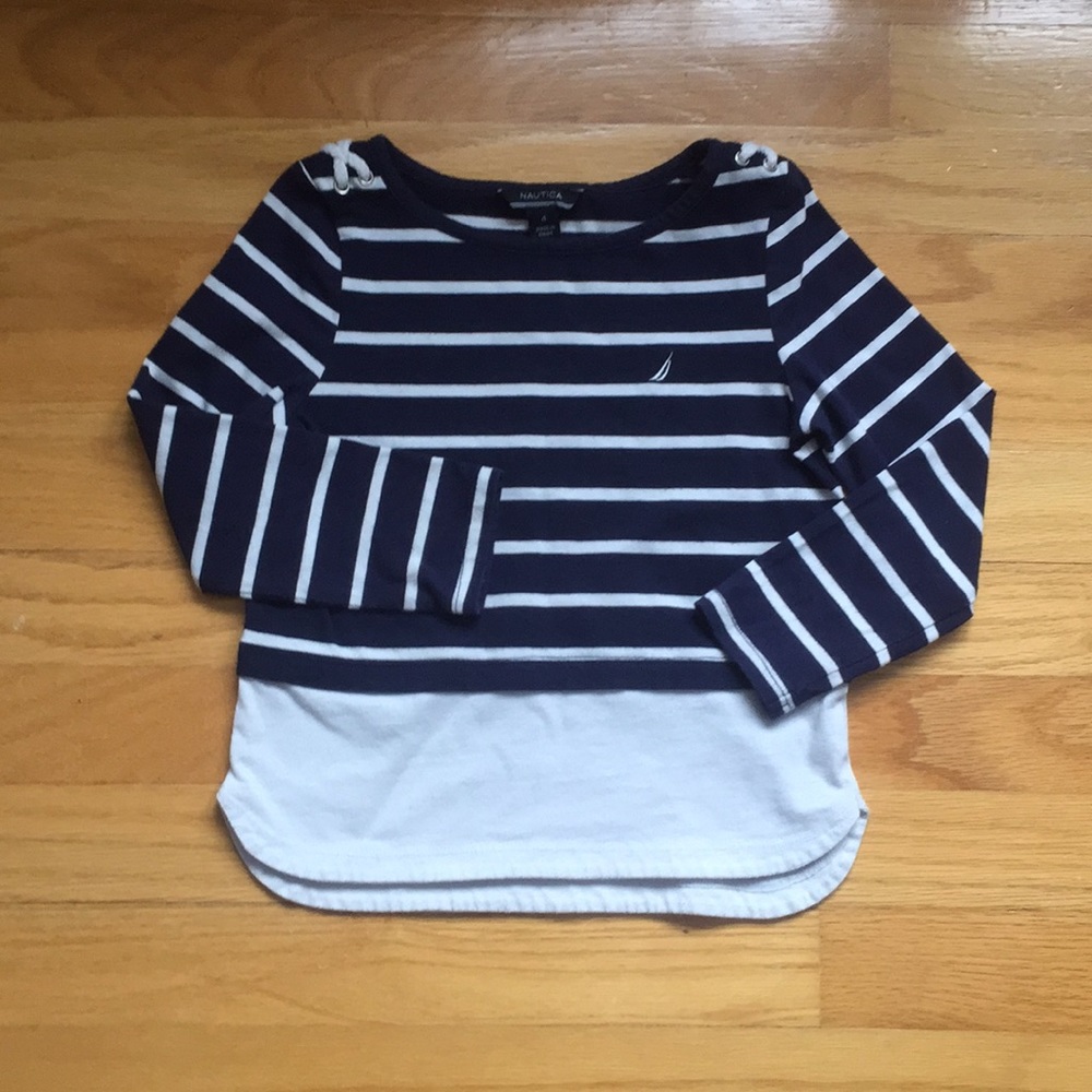 Nautica Girls Size 4 Long Sleeve Shirt